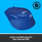 Mouse Logitech M330 Silent Plus, Wireless, Blue Mouse Logitech Optic Wireless M330 Silent Plus (Albastru) fotografia produsului View 7 S