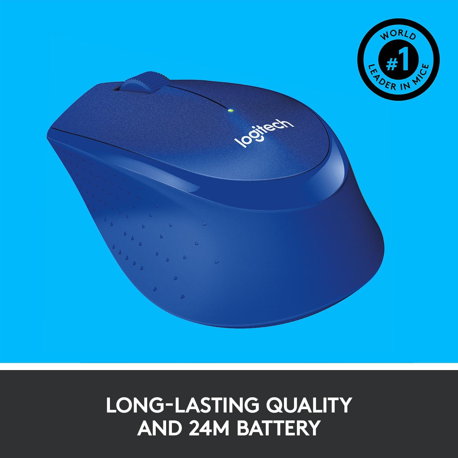 Mouse Logitech M330 Silent Plus, Wireless, Blue Mouse Logitech Optic Wireless M330 Silent Plus (Albastru) fotografia produsului View 7 L