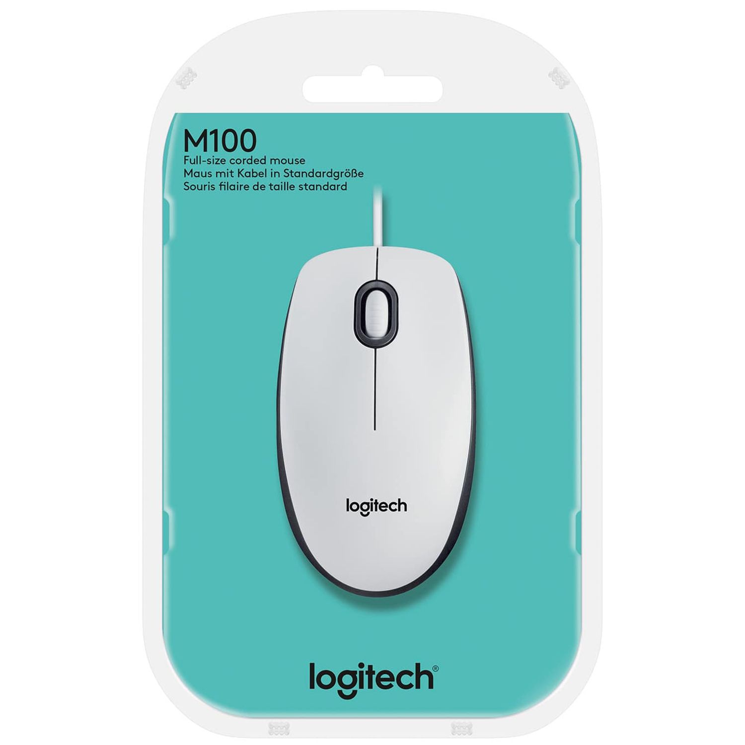Mouse Logitech M100, Alb Mouse Optic Logitech M100 1000 DPI, USB (Alb) fotografia produsului View 11 L