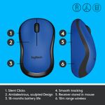 Mouse Logitech M220 Silent, Wireless, Blue Mouse Logitech Optic Wireless M220 Silent (Albastru) fotografia produsului View 7 S