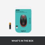 Mouse wireless Logitech M190, Rosu Mouse Wireles LOGITECH M190, USB, 1000 DPI (Negru/Rosu) fotografia produsului View 10 S