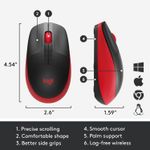 Mouse wireless Logitech M190, Rosu Mouse Wireles LOGITECH M190, USB, 1000 DPI (Negru/Rosu) fotografia produsului View 9 S