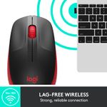 Mouse wireless Logitech M190, Rosu Mouse Wireles LOGITECH M190, USB, 1000 DPI (Negru/Rosu) fotografia produsului View 7 S