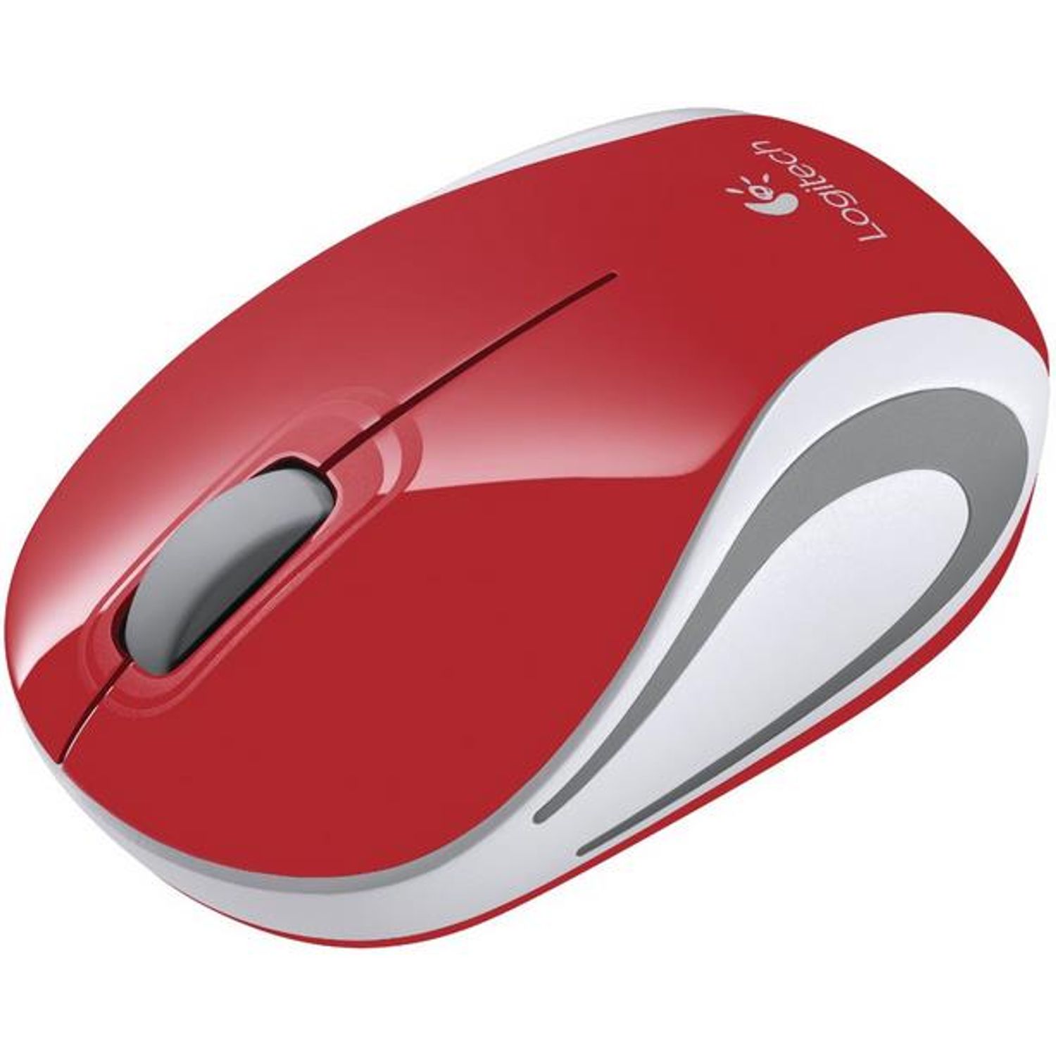 Mouse Wireless Logitech M187, USB, Rosu Mouse Optic Wireless Logitech Mini M187 (Rosu) fotografia produsului View 3 L