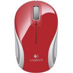 Mouse Wireless Logitech M187, USB, Rosu Mouse Optic Wireless Logitech Mini M187 (Rosu) fotografia produsului View 2 S