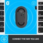 Mouse wireless Logitech Pebble M350, Grafit Mouse Wireless Logitech Pebble M350, 1000 DPI, Bluetooth/USB (Gri) fotografia produsului View 12 S
