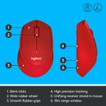 Mouse Logitech M330 Silent Plus, Wireless, Red Mouse Logitech Optic Wireless M330 Silent Plus (Rosu) fotografia produsului View 8 S