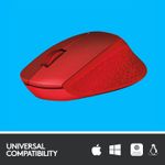 Mouse Logitech M330 Silent Plus, Wireless, Red Mouse Logitech Optic Wireless M330 Silent Plus (Rosu) fotografia produsului View 6 S