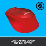 Mouse Logitech M330 Silent Plus, Wireless, Red Mouse Logitech Optic Wireless M330 Silent Plus (Rosu) fotografia produsului View 7 S