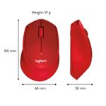Mouse Logitech M330 Silent Plus, Wireless, Red Mouse Logitech Optic Wireless M330 Silent Plus (Rosu) fotografia produsului View 9 S