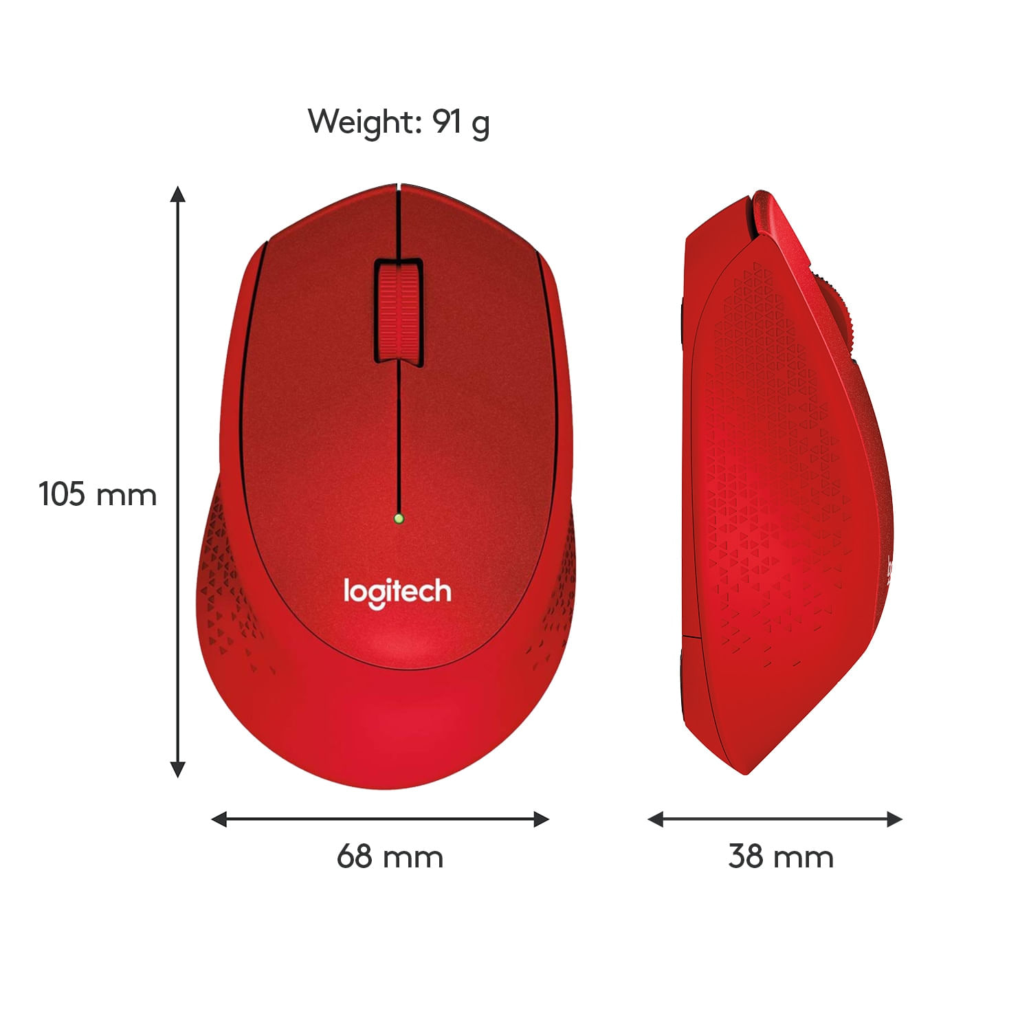 Mouse Logitech M330 Silent Plus, Wireless, Red Mouse Logitech Optic Wireless M330 Silent Plus (Rosu) fotografia produsului View 9 L