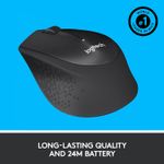 Mouse Logitech M330 Silent Plus, Wireless, Black Mouse Logitech Optic Wireless M330 Silent Plus (Negru) fotografia produsului View 12 S