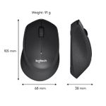 Mouse Logitech M330 Silent Plus, Wireless, Black Mouse Logitech Optic Wireless M330 Silent Plus (Negru) fotografia produsului View 14 S