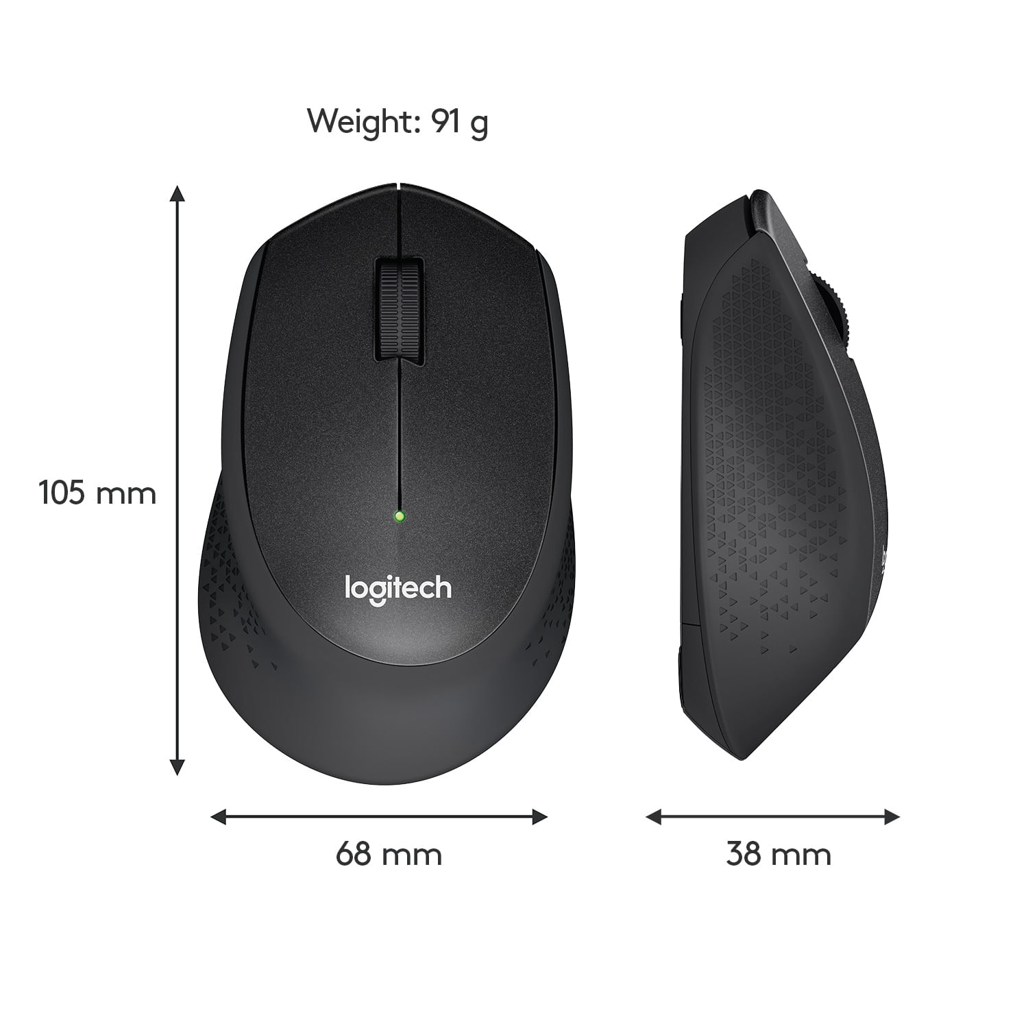 Mouse Logitech M330 Silent Plus, Wireless, Black Mouse Logitech Optic Wireless M330 Silent Plus (Negru) fotografia produsului View 14 L