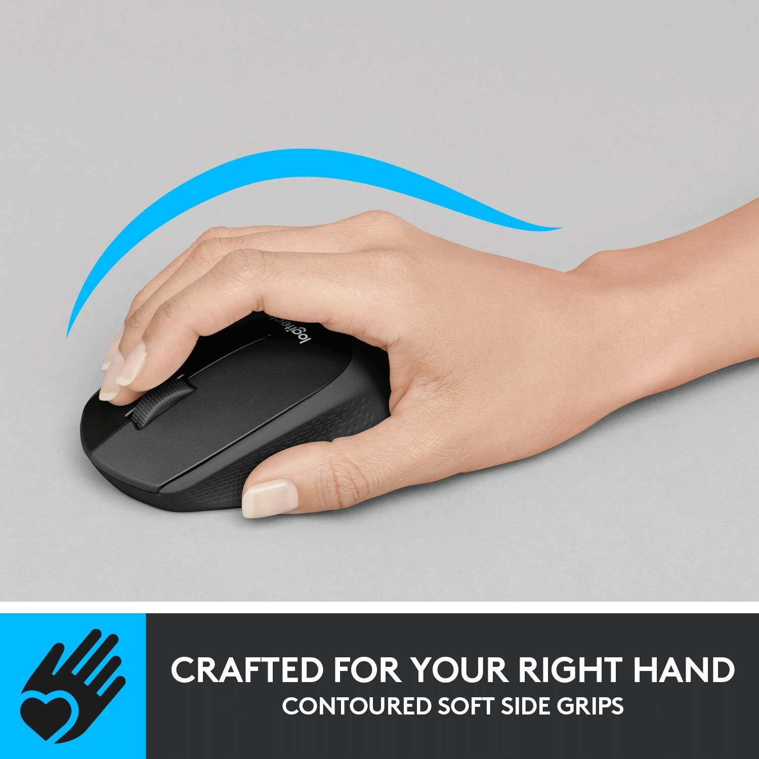 Mouse Logitech M330 Silent Plus, Wireless, Black Mouse Logitech Optic Wireless M330 Silent Plus (Negru) fotografia produsului View 5 L
