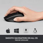 Mouse Logitech M330 Silent Plus, Wireless, Black Mouse Logitech Optic Wireless M330 Silent Plus (Negru) fotografia produsului View 6 S