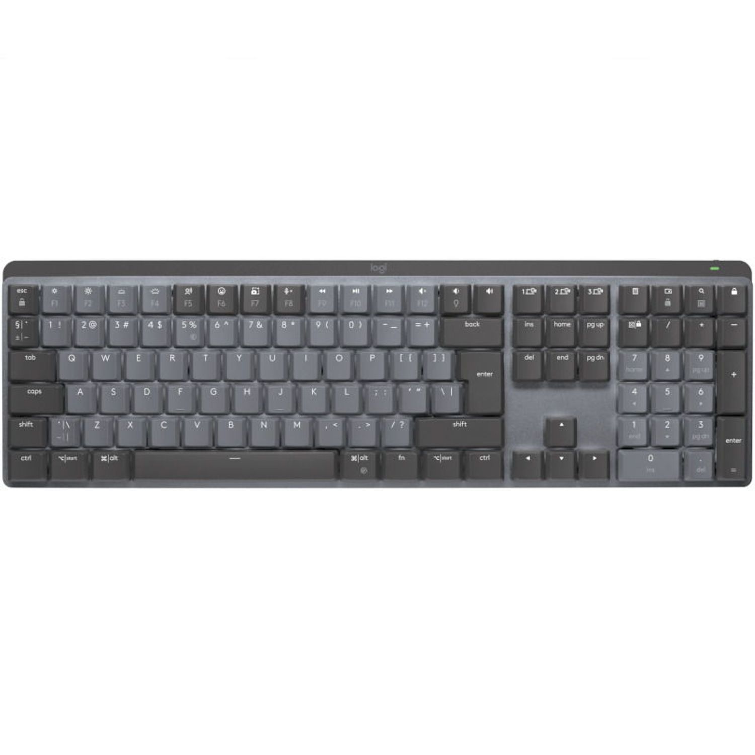 Tastatura Wireless Logitech MX Mechanical Illuminated Performance, layout US INT, USB/Bluetooth (Negru) fotografia produsului View 2 L