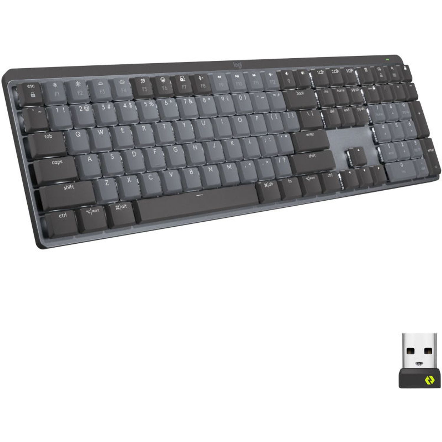 Tastatura Wireless Logitech MX Mechanical Illuminated Performance, layout US INT, USB/Bluetooth (Negru) fotografia produsului View 3 L