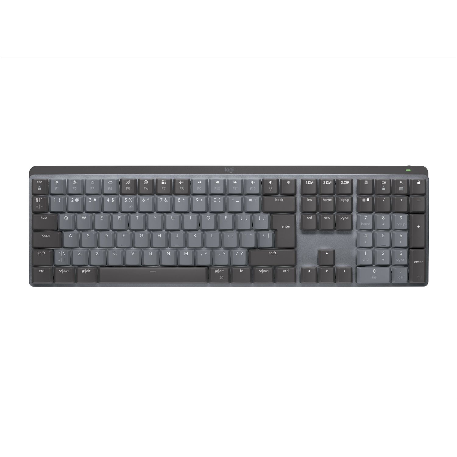 Tastatura Wireless Logitech MX Mechanical Illuminated Performance, layout US INT, USB/Bluetooth (Negru) fotografia produsului View 8 L