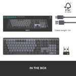 Tastatura Wireless Logitech MX Mechanical Illuminated Performance, layout US INT, USB/Bluetooth (Negru) fotografia produsului View 17 S