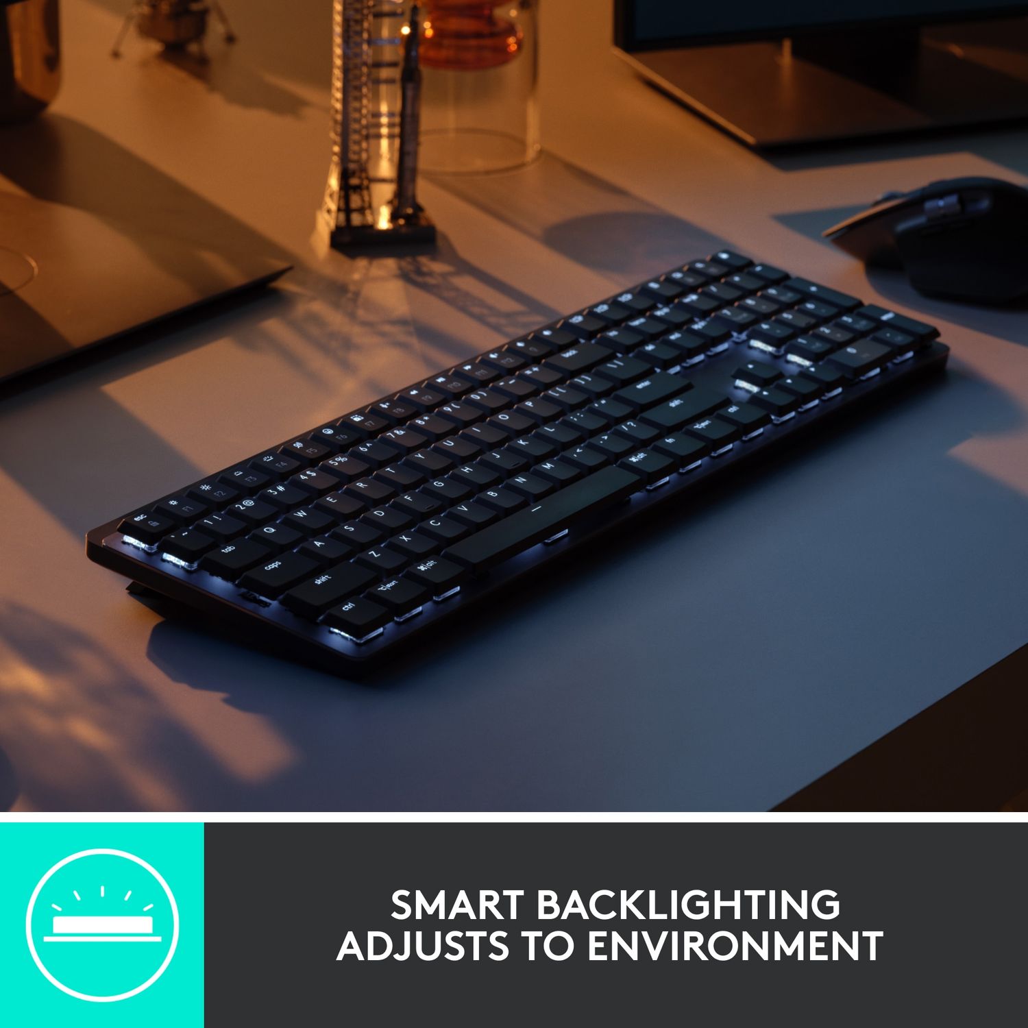 Tastatura Wireless Logitech MX Mechanical Illuminated Performance, layout US INT, USB/Bluetooth (Negru) fotografia produsului View 11 L
