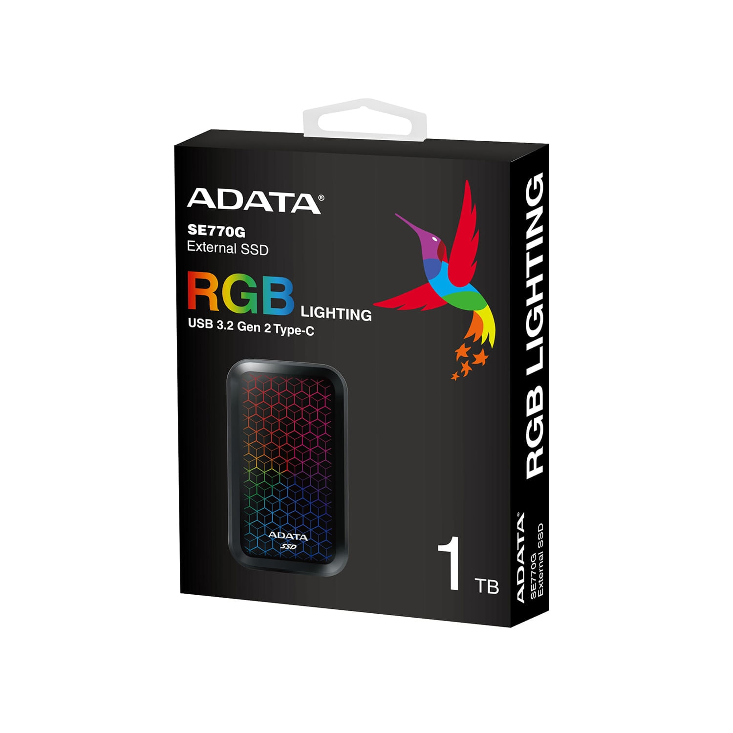 SSD Extern ADATA SE770G, 1TB, Negru, USB 3.2 SSD Extern ADATA SE770G 1TB USB 3.2 tip C (Negru) fotografia produsului View 14 L