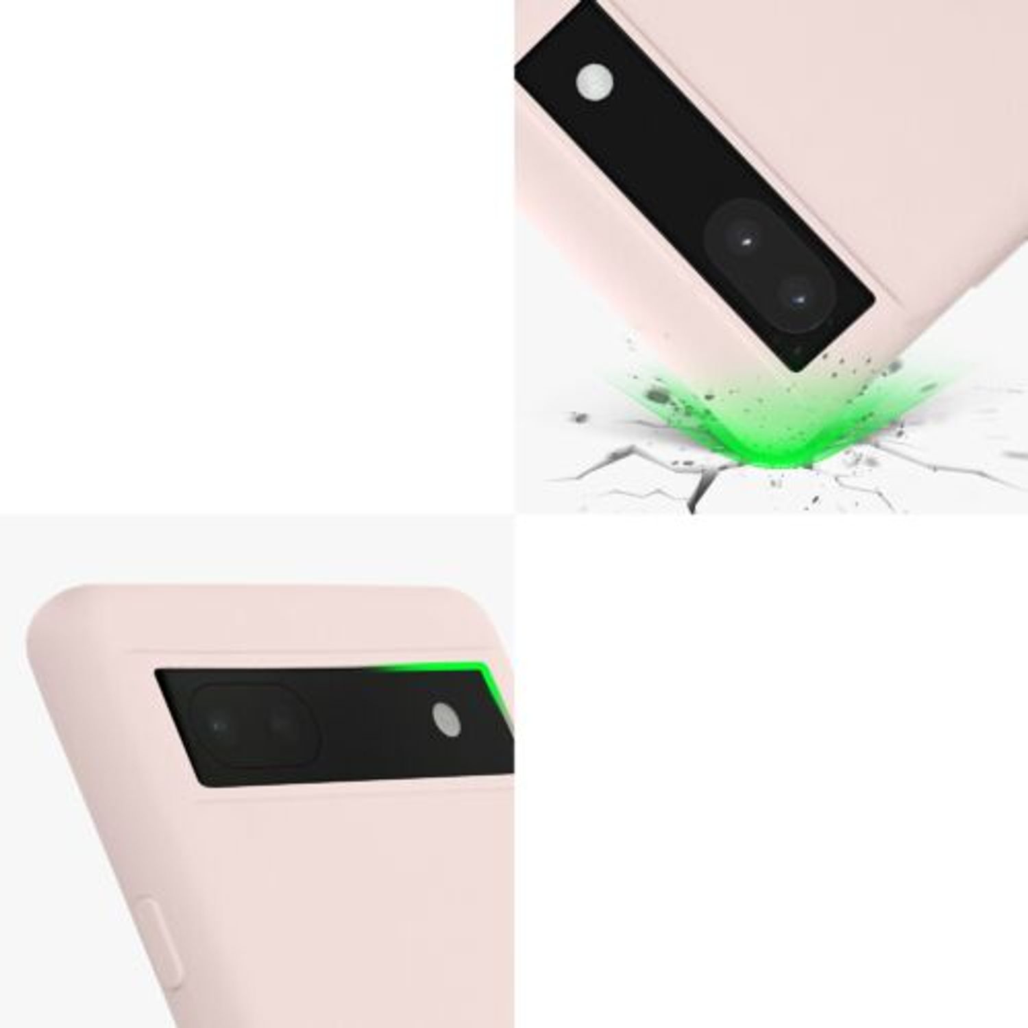 Husa Kwmobile pentru Google Pixel 6a, Silicon, Crem, 58053.225 fotografia produsului View 7 L
