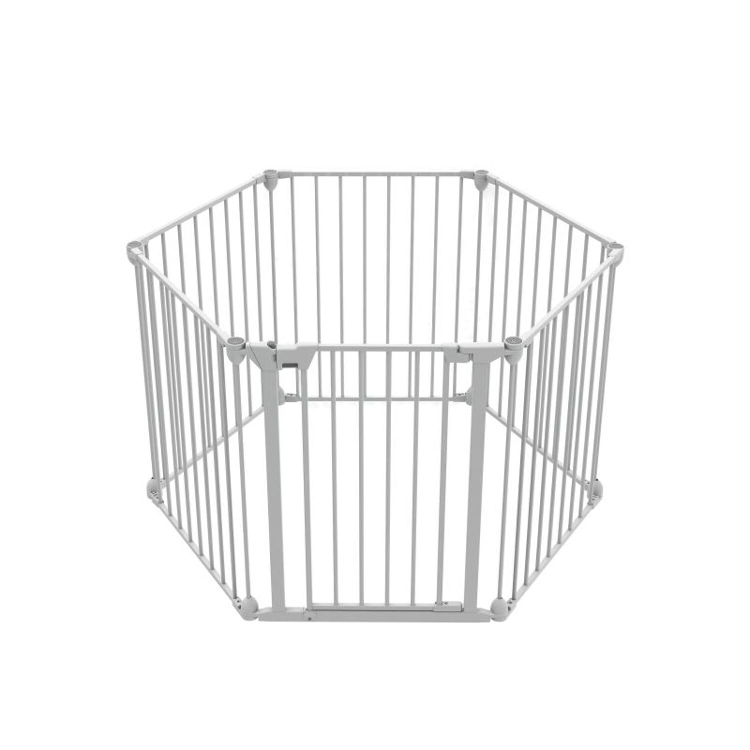 Tarc de joaca hexagonal modular cu saltea Noma, metal alb, N94023 fotografia produsului View 3 L