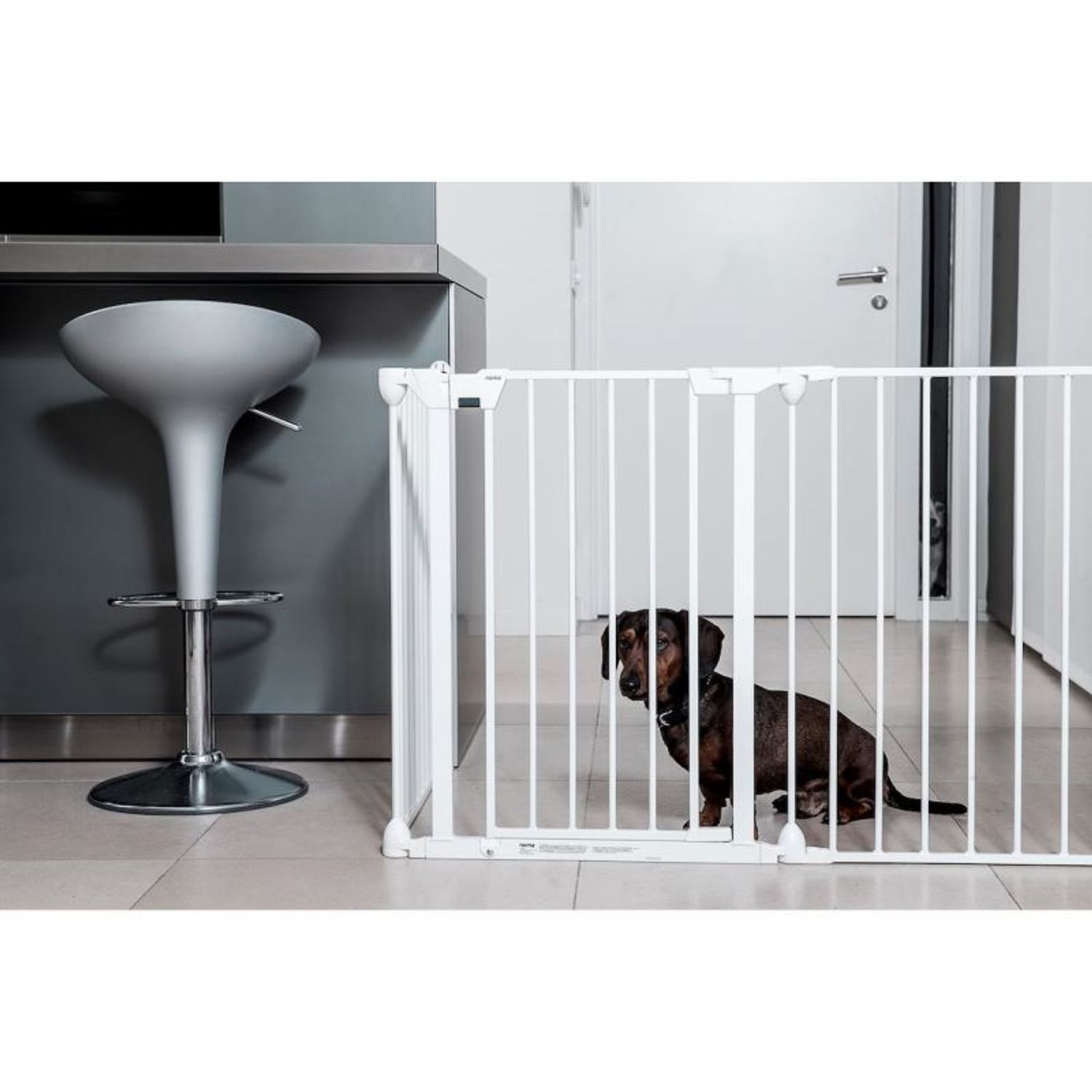 Tarc de siguranta modular cu 5 panouri, metal alb, Noma, N94047 fotografia produsului View 3 L