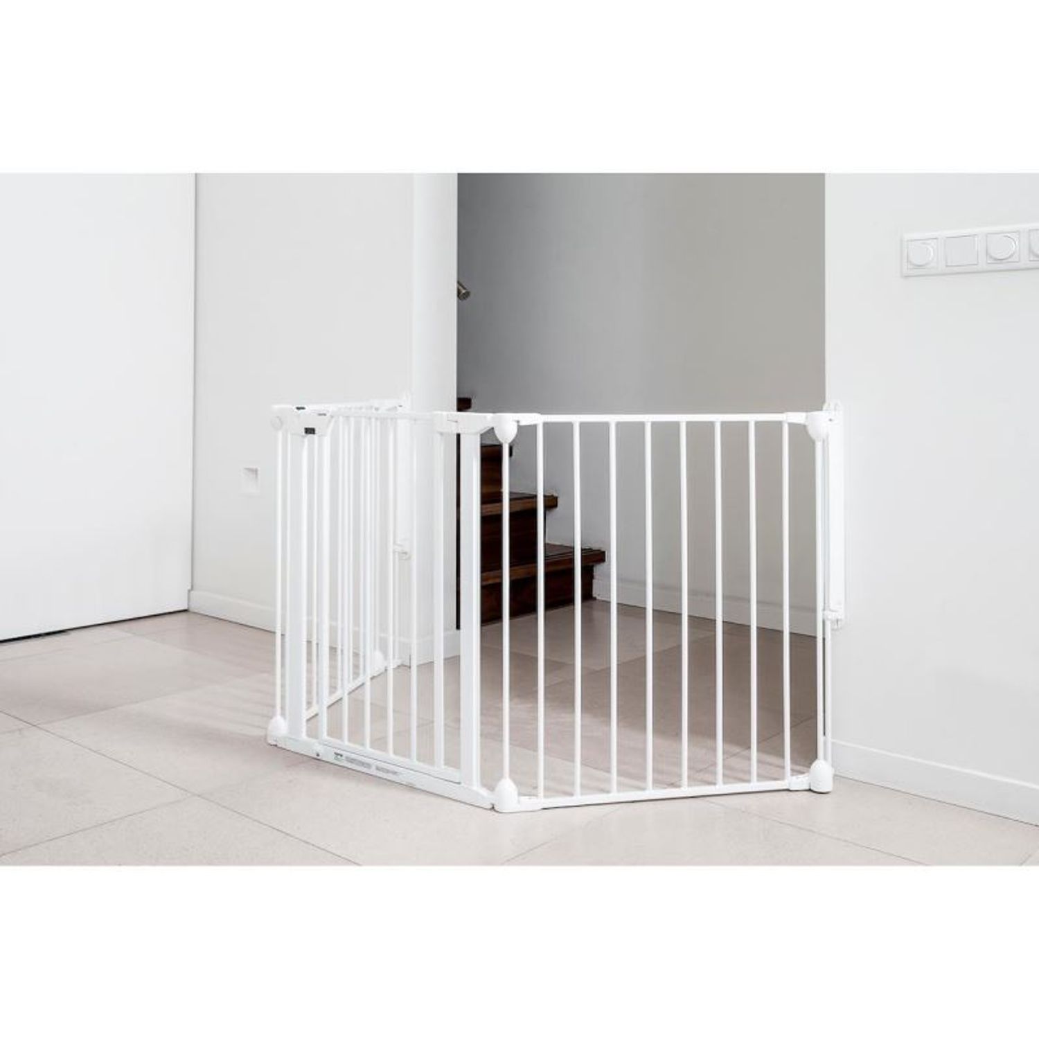 Tarc de siguranta modular cu 5 panouri, metal alb, Noma, N94047 fotografia produsului View 2 L