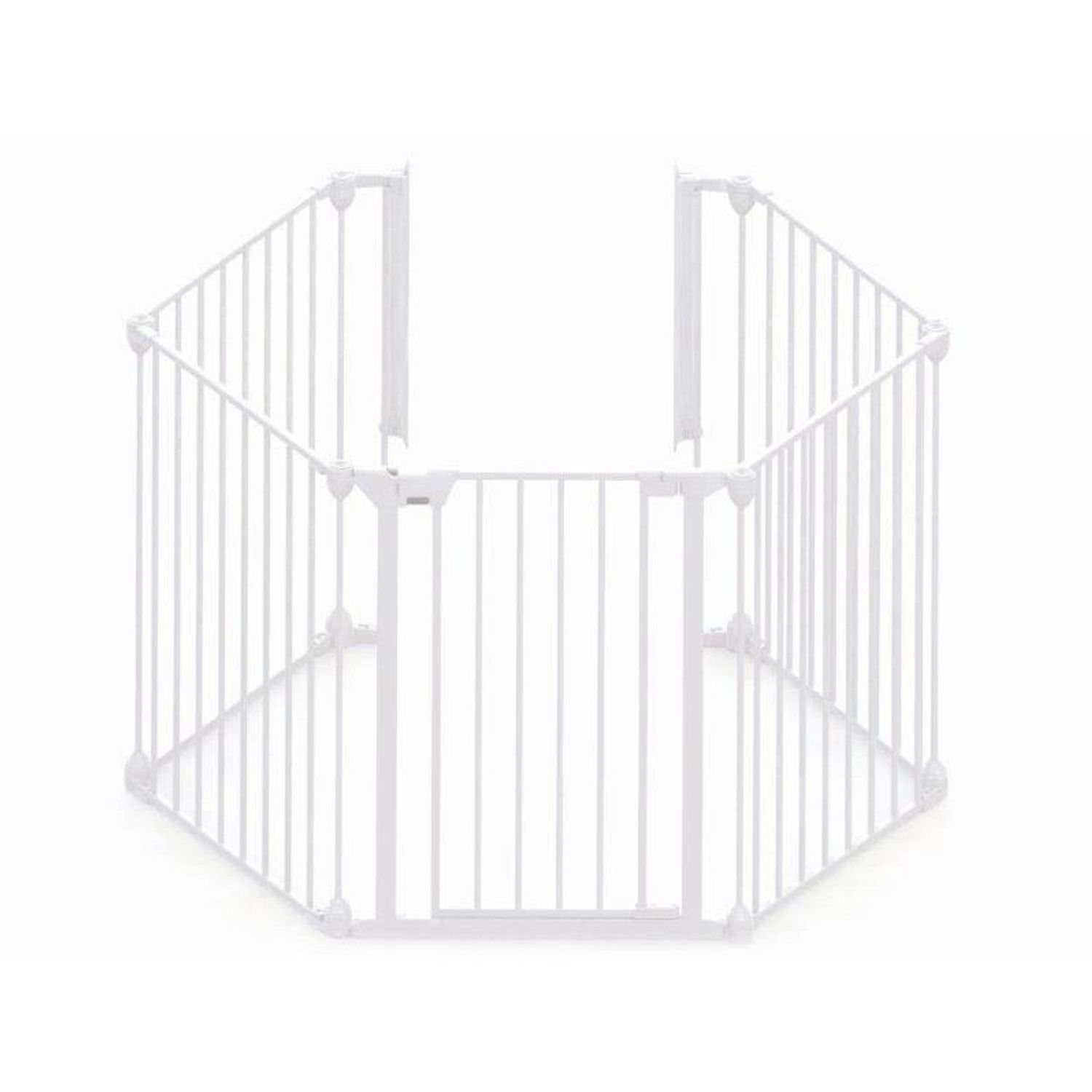 Tarc de siguranta modular cu 5 panouri, metal alb, Noma, N94047 fotografia produsului