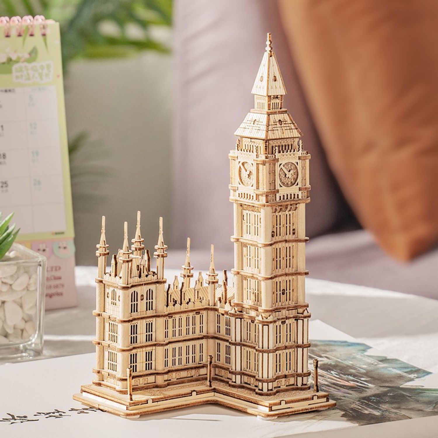 Puzzle 3D Big Ben, RoLife, Lemn, 220 piese fotografia produsului View 3 L