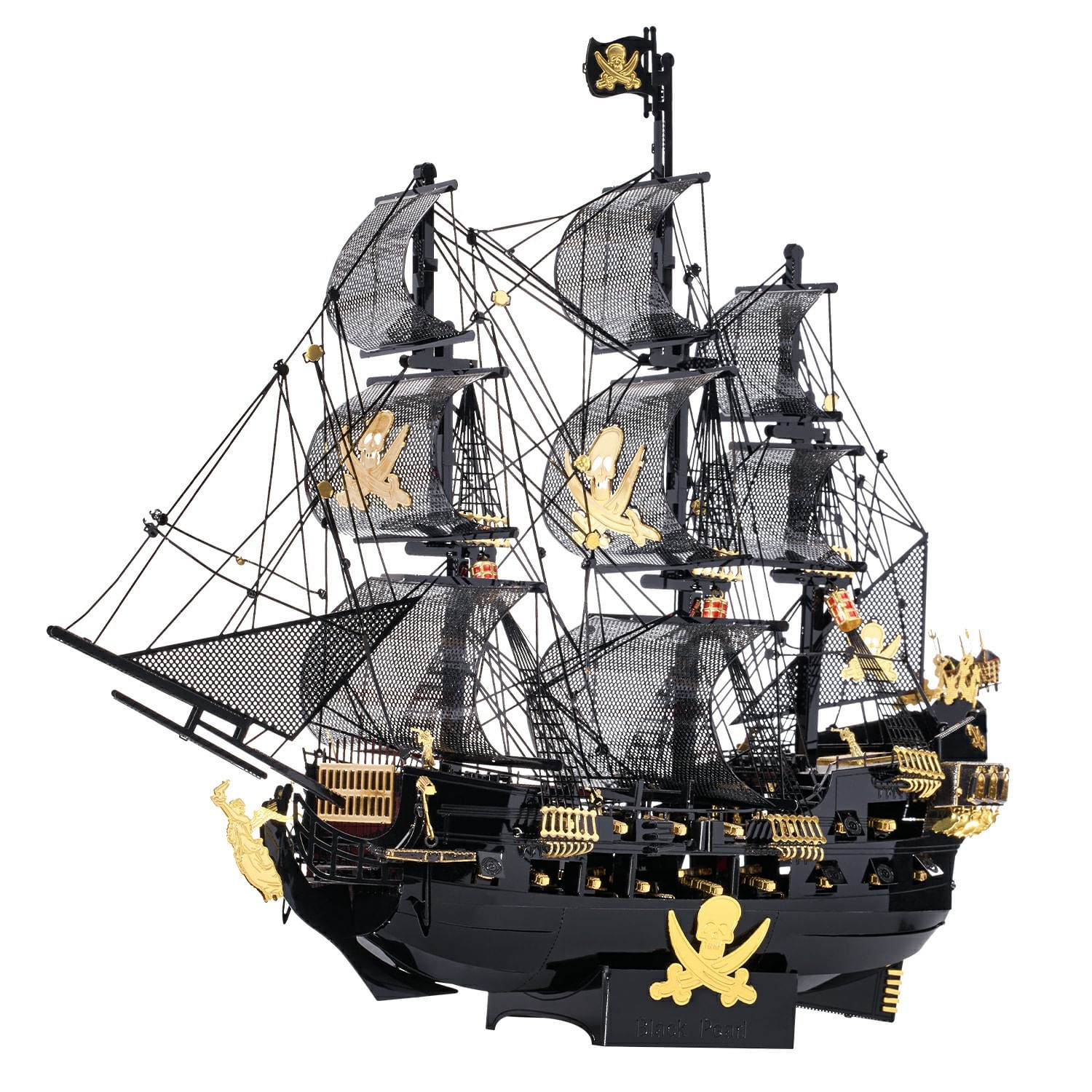Puzzle 3D, Metal, Piececool, Nava Black Pearl, 307 piese fotografia produsului