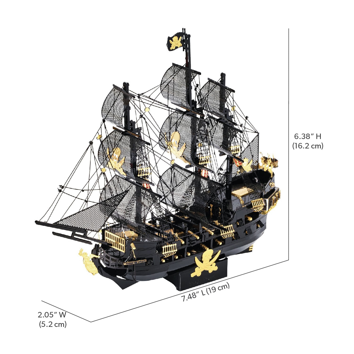 Puzzle 3D, Metal, Piececool, Nava Black Pearl, 307 piese fotografia produsului View 5 L