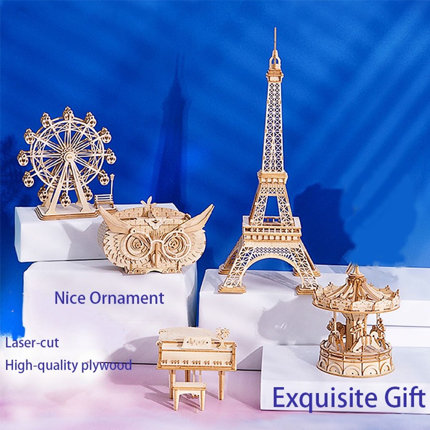 Puzzle 3D Turnul Eifel, RoLife, lemn, 121 piese fotografia produsului View 6 L