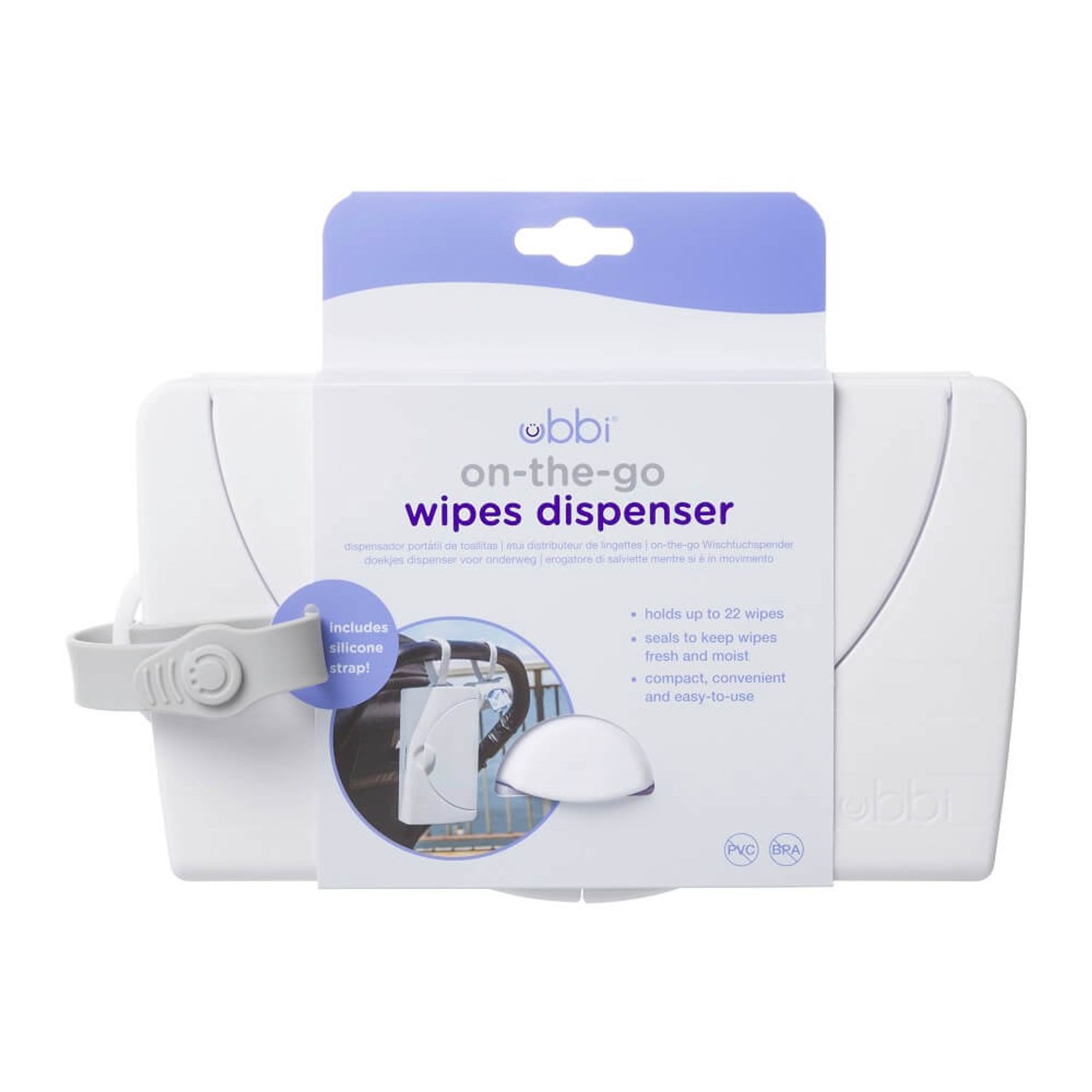 Dispenser portabil pentru servetele umede Ubbi On The Go alb fotografia produsului View 4 L