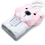 Prosop bebe cu gluga din bumbac - ursulet roz fotografia produsului View 2 S