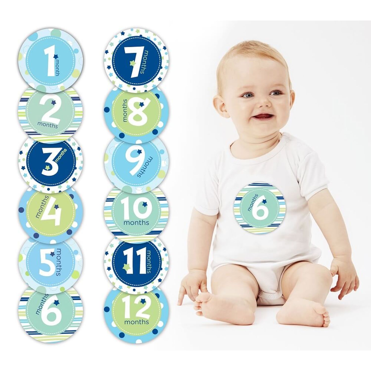 Stickere tip milestones pentru body First Year - blue - Pearhead fotografia produsului View 4 L