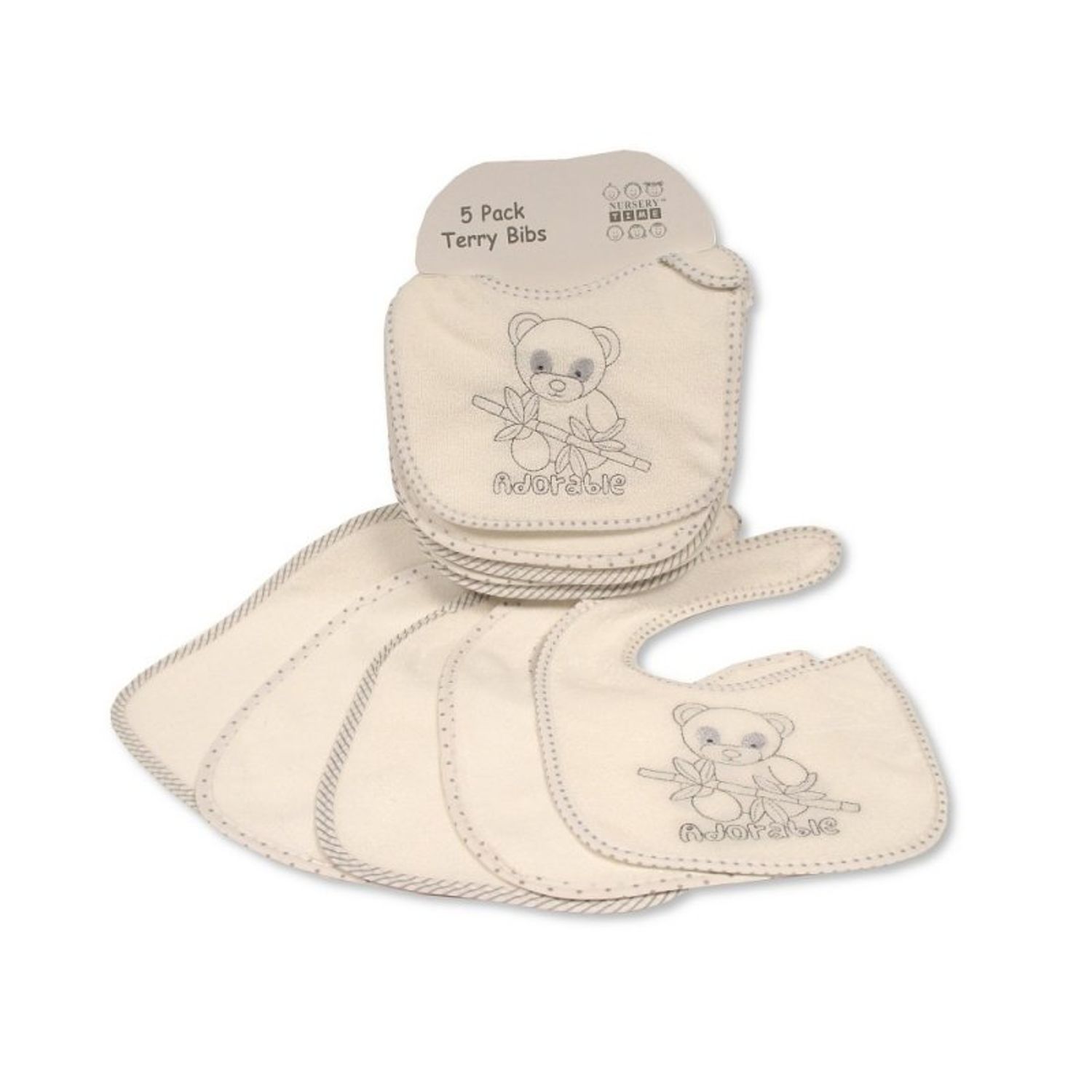 Set 5 bavete frotir cu ursulet Nursery Time fotografia produsului