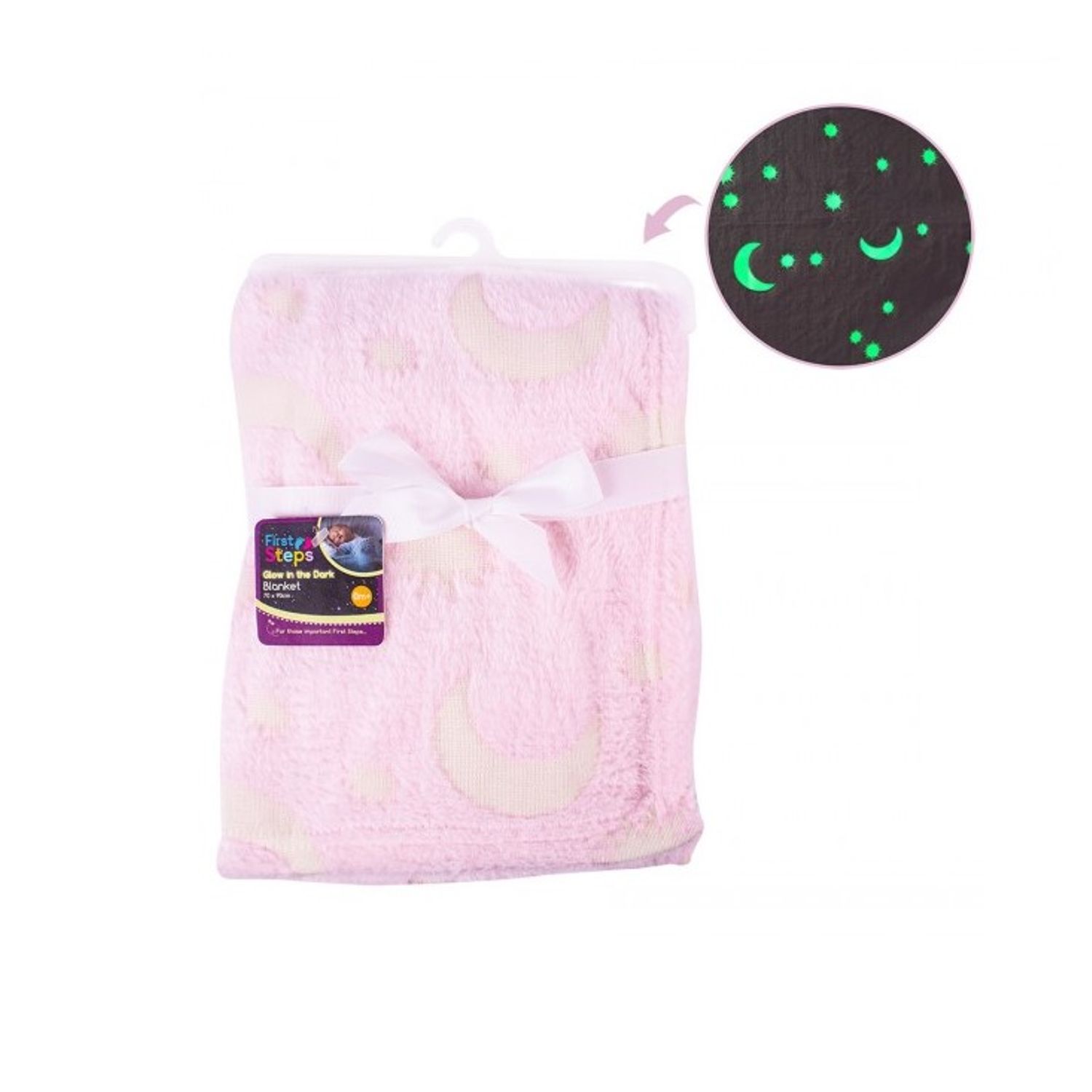 Paturica roz cu elemente fluorescente First Steps fotografia produsului