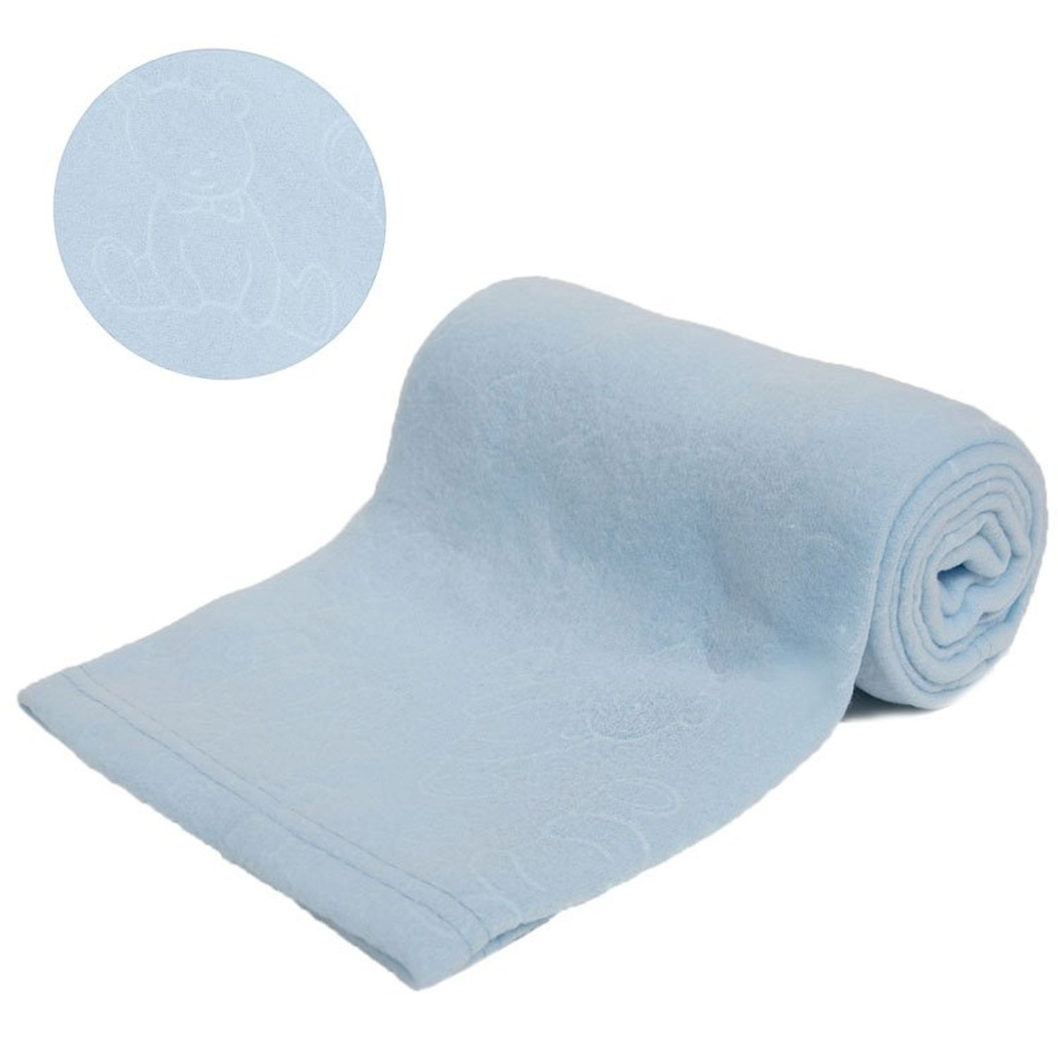 Paturica bebe din fleece bleu Soft Touch fotografia produsului