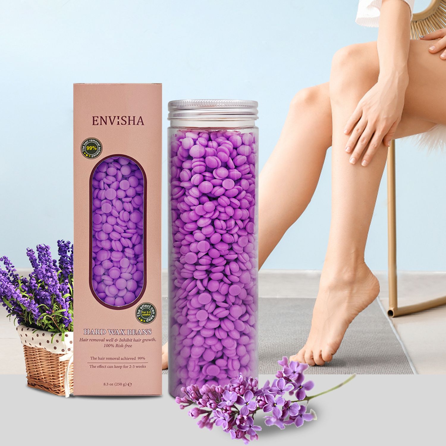 Ceara epilatoare, granule, Envisha, Violet, 250g fotografia produsului View 2 L