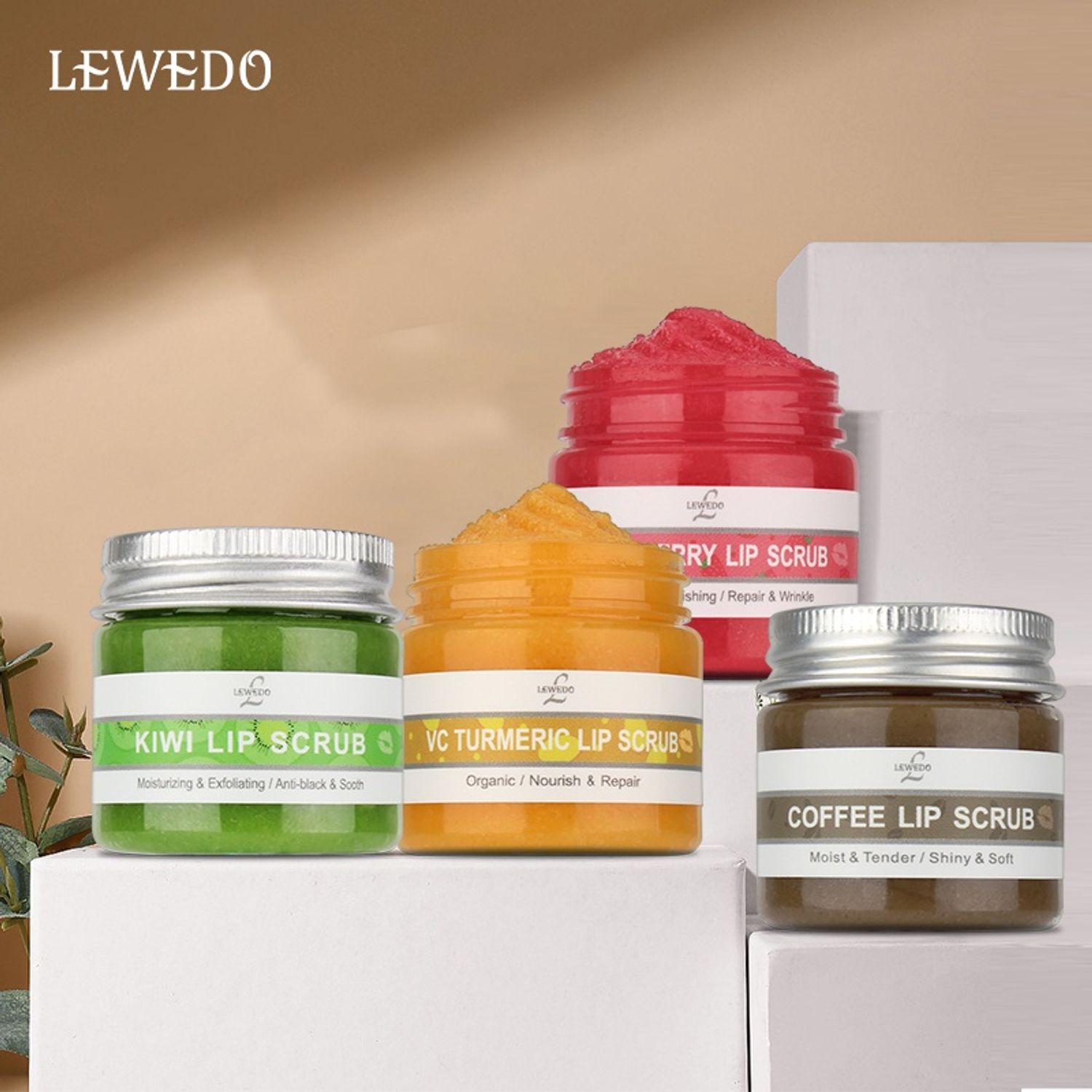 Exfoliant de buze, Lip Scrub, turmeric, Lewedo, 30g fotografia produsului View 3 L