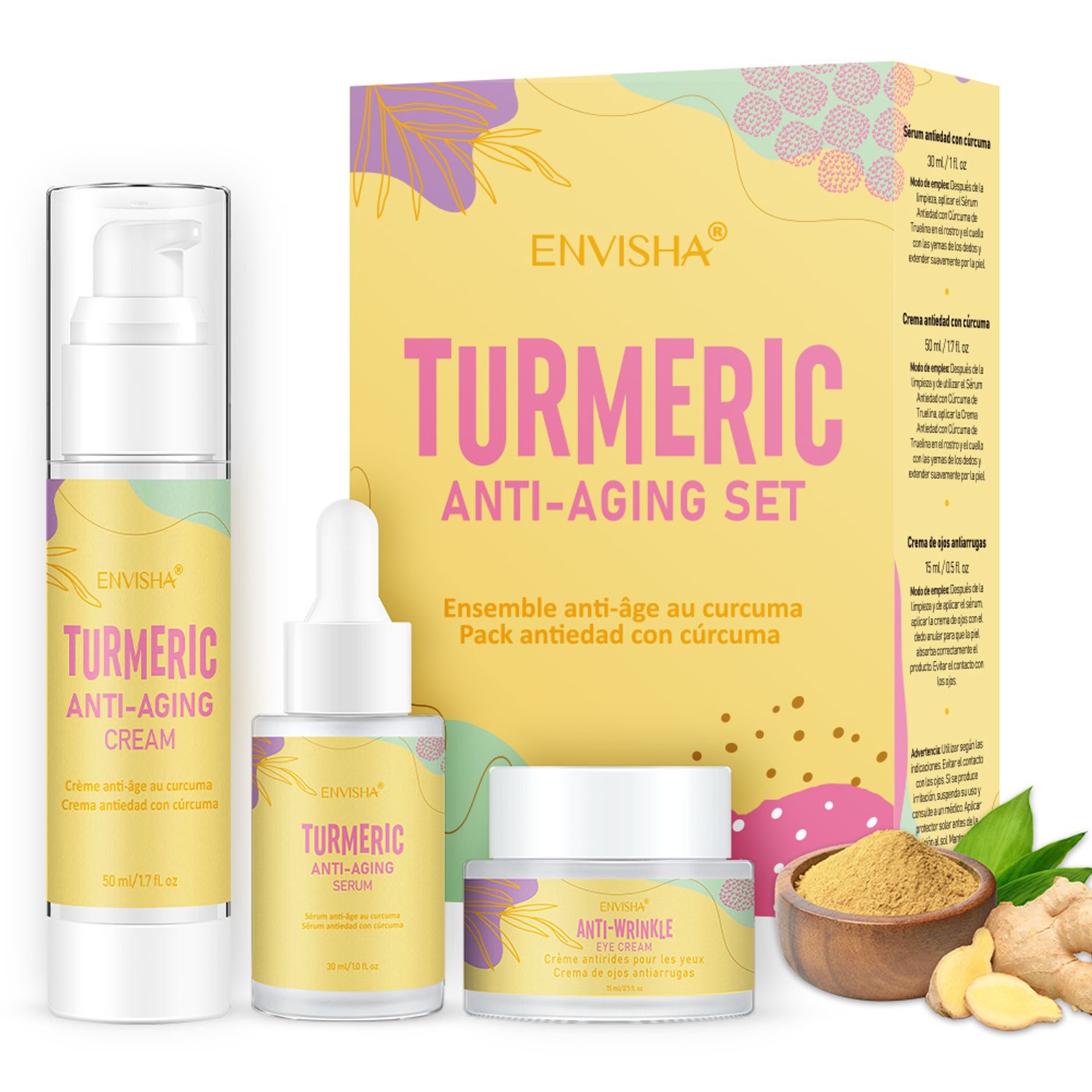 Set complet Anti-Aging, Turmeric, Envisha fotografia produsului