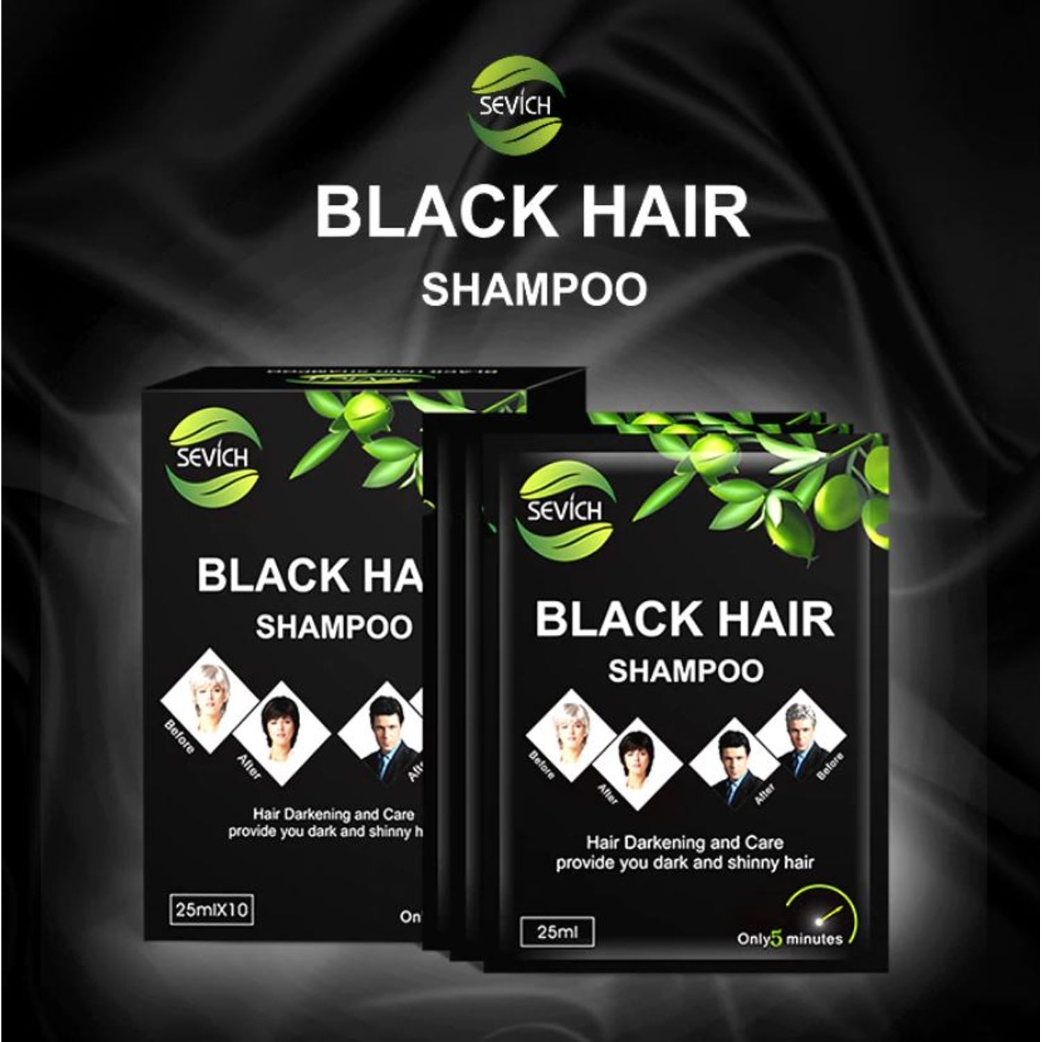 Sampon de vopsire a parului, negru, Instant, Sevich, 250 ml fotografia produsului View 4 L