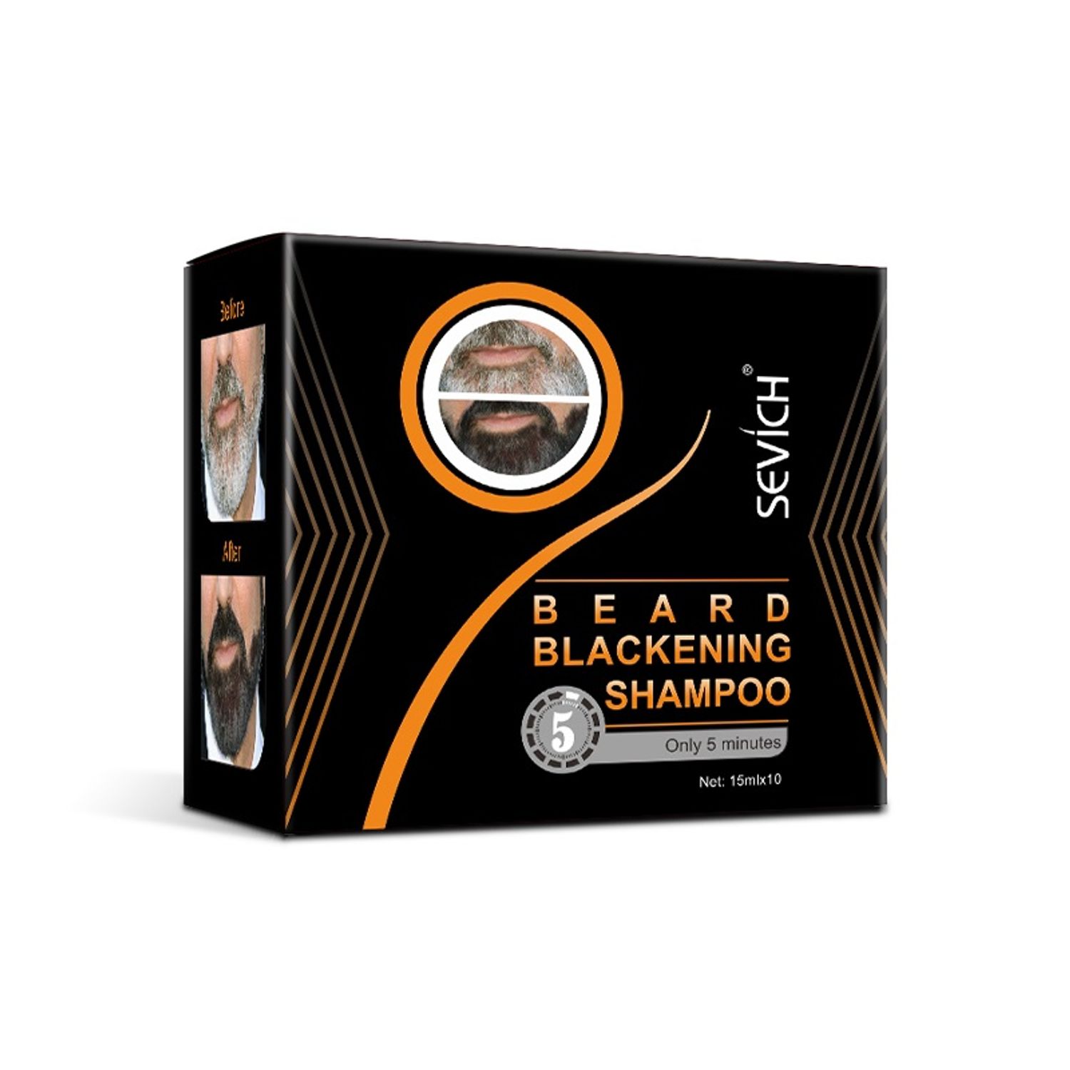 Sampon de vopsire a bărbii cu efect instant, SEVICH, 150ml, negru fotografia produsului