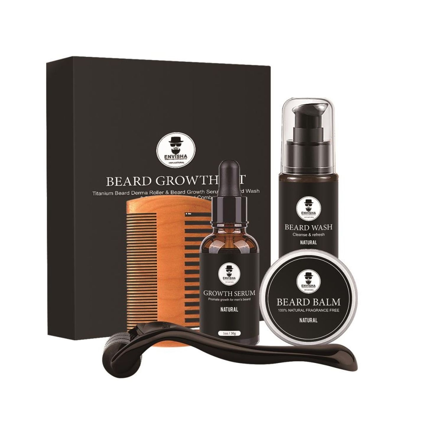 Pachet grabire crestere barba, Envisha Sevich, 5 in 1 fotografia produsului