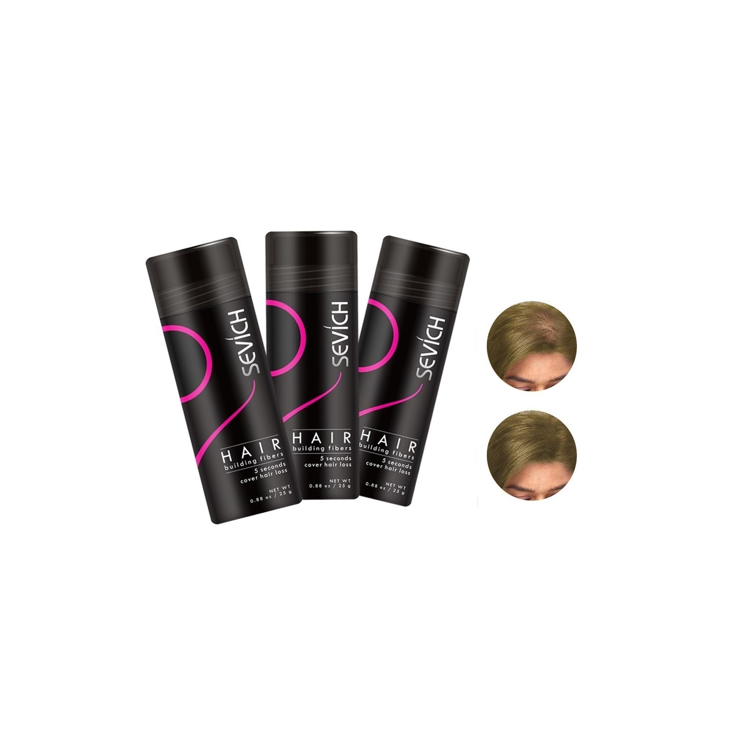 Pachet x 3 Fibre pentru păr rar Sevich, blond, 25 g fotografia produsului