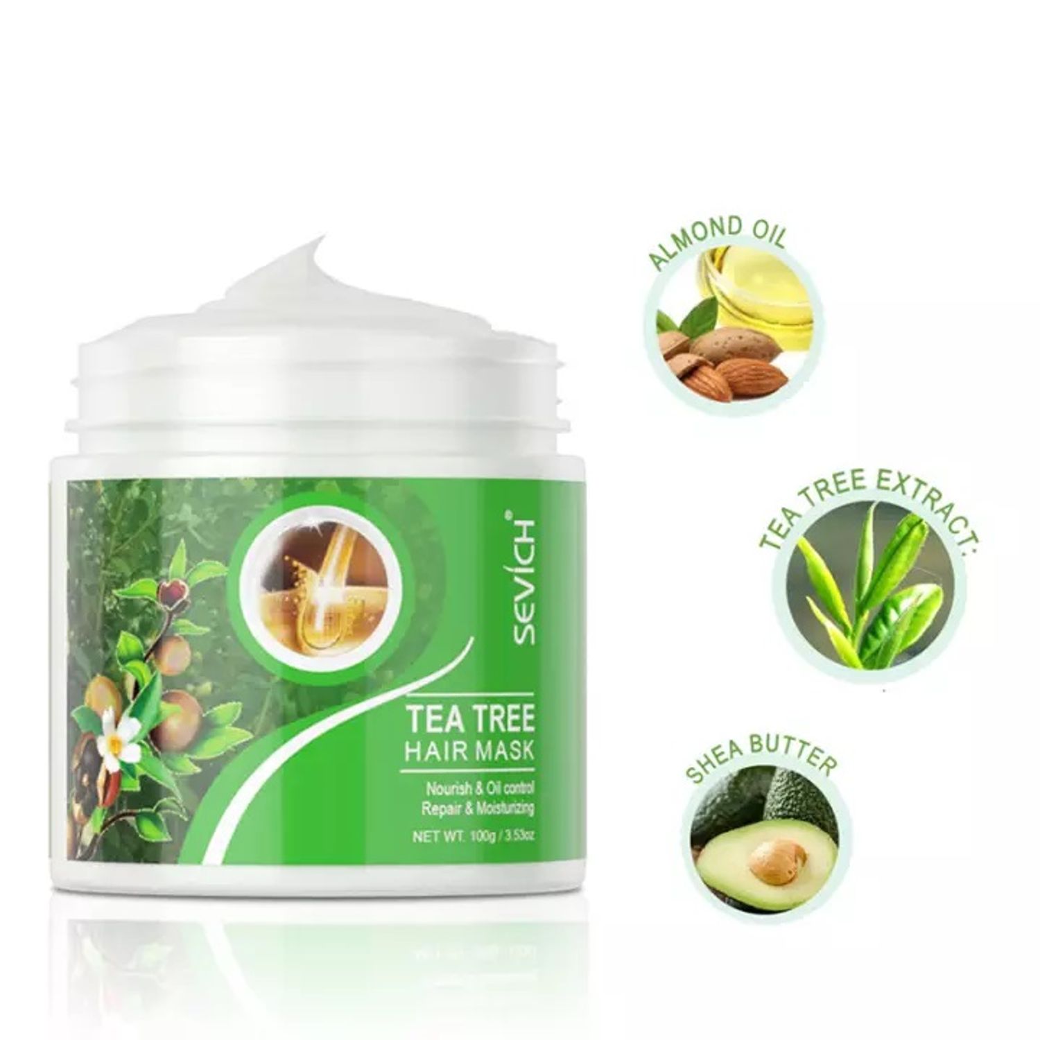 Masca de par cu extract de ceai, efect reparator si hranitor, Sevich, 100g fotografia produsului View 4 L