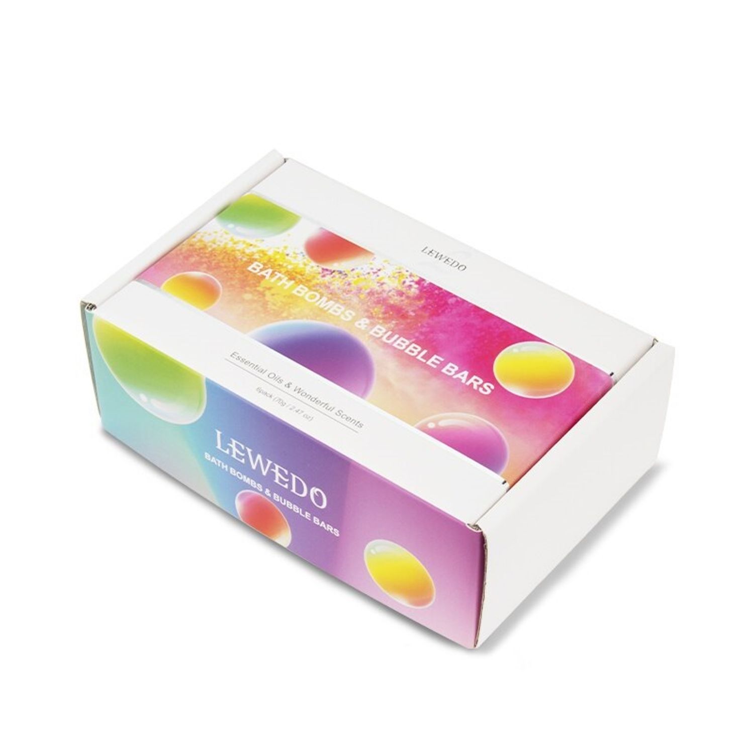 Pachet 6 bombe de baie efervescente cu uleiuri esentiale, Lewedo fotografia produsului View 3 L